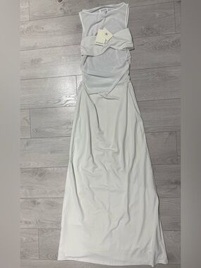 Peppermayo Ivory Twist-Front Maxi Dress